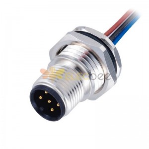 10 pcs M12 Panel Receptacles A Code Straight 5 pin  Male Non-shield connector with 0.5M cable length