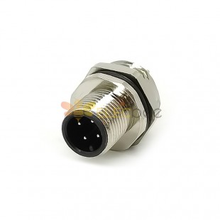 M12 Panel Receptacles A Code Straight 4pin Male Non-shield connector