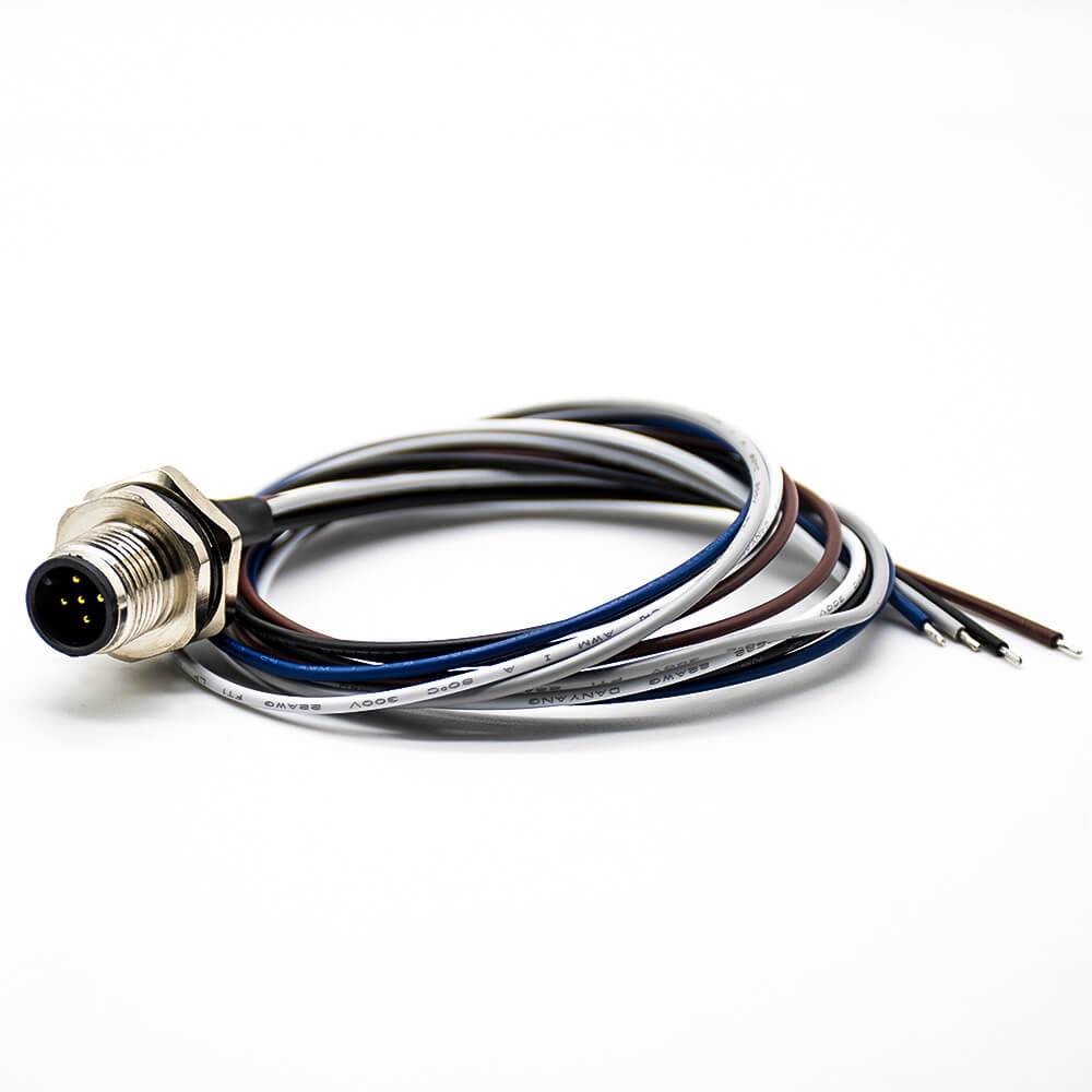 Соединитель 5 Пин М12 закодировал прямые задние розетки кабеля 0.2М держателя водоустойчивые мужские