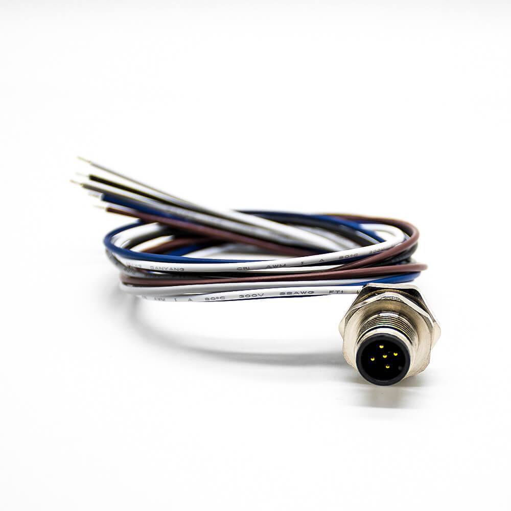 Соединитель 5 Пин М12 закодировал прямые задние розетки кабеля 0.2М держателя водоустойчивые мужские