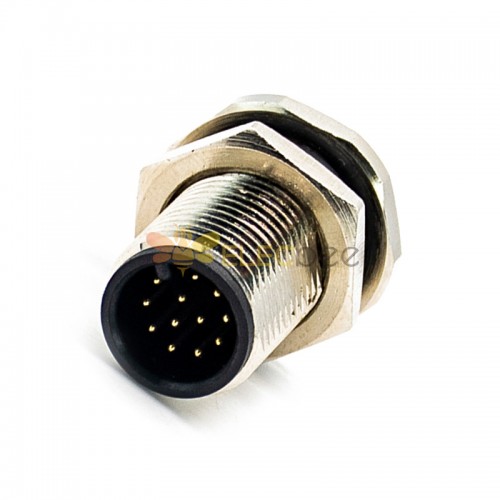 M12 12 Pos Front Mount Connector A Code Male Mounting Thread M12X1 Imperméable à l\'eau