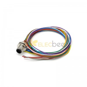 M12 Panel Receptacles A Code Straight 12 pin  Male Non-shield connector with 0.5M cable length