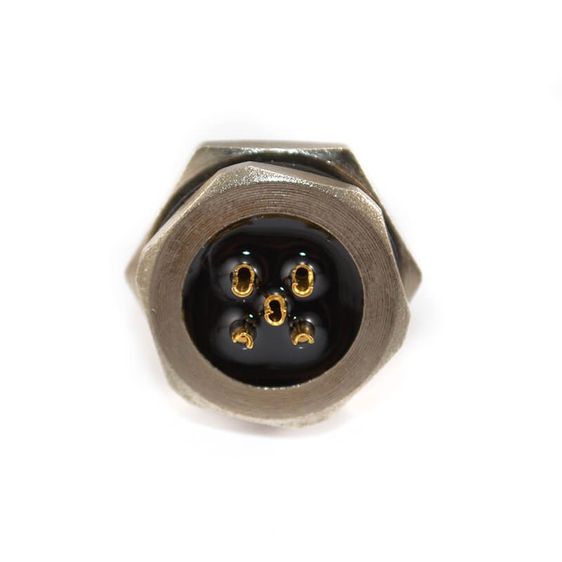 M12 5 Contacts Panel Mount Connector Male Socket Front Mount waterproof Solder shiled M12 5 Contacts Panel Mount Connector Male 