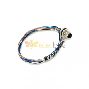 M12 Panel Receptacles B Code Straight 5 pin  Male Non-shield connector with 0.5M cable length