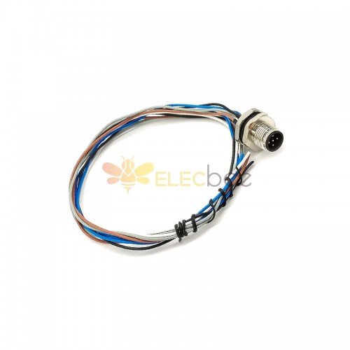 M12 Panel Receptacles B Code Straight 5 pin  Male Non-shield connector with 0.5M cable length