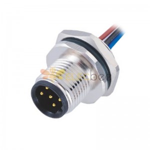 M12 5Pin B-Coding Macho Panel Conector de Montaje Trasero con Cables 50CM AWG22