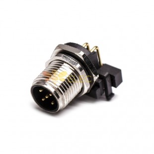 M12 Panel Receptacles A Code Right Angle 5pin Male Non-shield connector