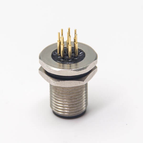 M12 8 Pin Connector Femmina PCB Montare un Codice Front Blukhead Socket Impermeabile