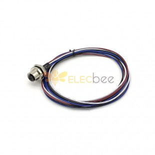 M12 Panel Receptacles A Code Straight  4pin Female Non-shield connector with 1M cable length