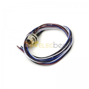 M12 Panel Receptacles A Code Straight  4pin Female Non-shield connector with 1M cable length