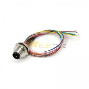 M12 Panel Receptacles A Code Straight 8pin Male Non-shield connector with 0.2M cable length