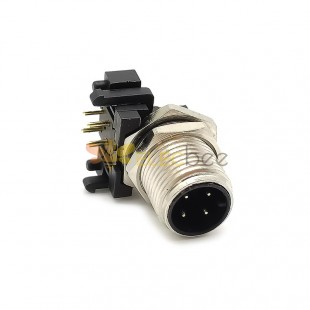 M12 Panel Receptacles A Code Right Angle 4pin Male Non-shield connector