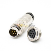 M16 6 Pin Connector Male and Female Straight Solder Type for Cable Shield