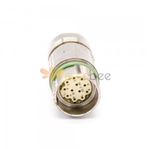 conector recto M623 12 pines cable hembra impermeable enchufe escudo