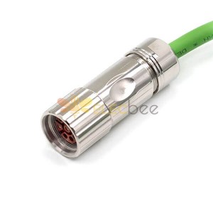 M23连接器线缆7芯母插头防水信号灯专用连接器不带屏蔽接线0.5M20AWG
