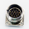 M23 Connector 19 pin Male socket Panel Mount 4 hole flange Shield Straight Solder Type
