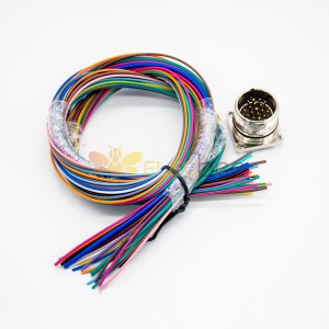 M23 Cable 19Pin Male Waterproof Socket High Flexibility Wiring Harness For Industrial Robot Shield With 75CM 20AWG Wire