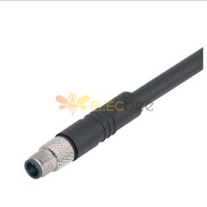 Impermeable M5 conector de aviación Overmould M5 3pin conector macho impermeable no escudo con cable de 1M 26AWG