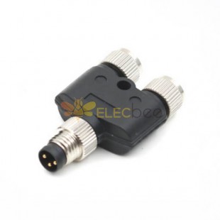 10 pcs M8 Y Type Adaptateur imperméable à l'eau M8 3Pin One Male Plug To Two Female Plug Connector