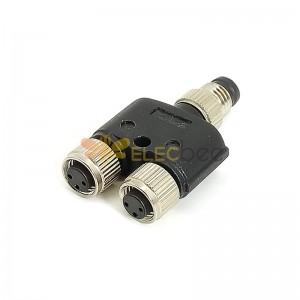 M8 Y Type Adapter Waterproof M8 3Pin One Male Plug To Two Female Plug Connector