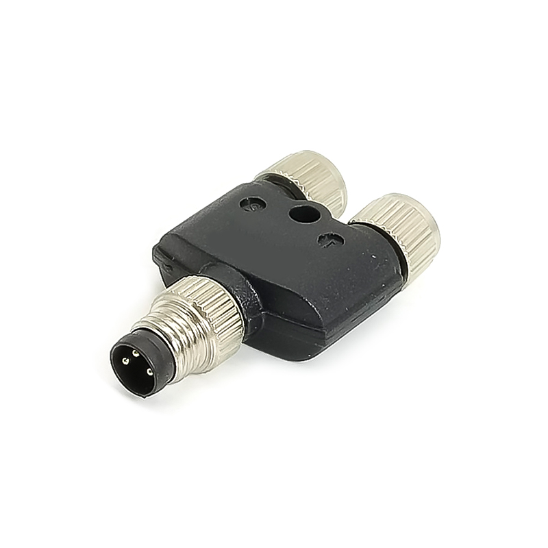 M8 Y Type Adapter Waterproof M8 3Pin One Male Plug To Two Female Plug Connector