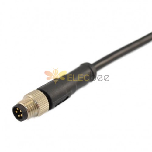 5Pin M8 Enchufe de cable de moldeo impermeable Recto hembra B Conector de codificación con cable 75CM 24AWG 50cm