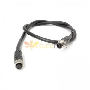 6 Pin Circular Connector M8 A Code Cable Crodset 26AWG 50CM Male to Female Straight