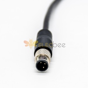 M8 3Pin Кабель Plug IP67 водонепроницаемый прямой формовки Тип мужской разъем с 1M 24AWG провода