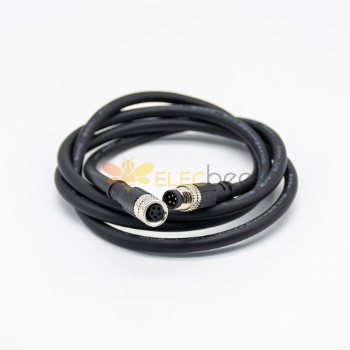 M12-8 Core Female Head Ribbon Wire 1m 24awg Pvc Black Wire Injection Molding  M12 Waterproof Joint - Transmission & Cables - AliExpress