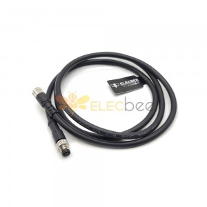 M8 IP67 Impermeável Conector B Codificação Moldagem Tipo Reta 5Pin plug feminino para plug masculino com 1M 24AWG Wire