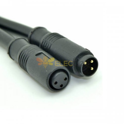 M8 Plastic Plug Imperméable à l\'eau 60V-4A Push And Pull Snap-in Connector Straight With Molding Cable 1M 24AWG