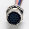 M8 Sensor Cable Socket Circular Wateproof Straight Back Mount 3 Pin Hembra Soldadura Socket Con Cable 25CM 24AWG