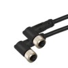 Right Angle M8 3Pin Female Plug To 3 Pin Female Plug Molding Type With 1M 24AWG Cable