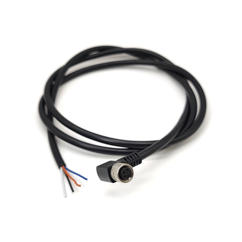 Правый угол M8 Разъем 4Pin Кабель Plug водонепроницаемый IP67 женский Plug с 1M 24AWG PUR кабель