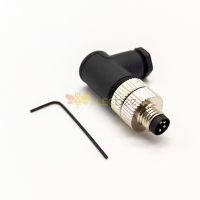 10pcs M8 Wireable Connector Plug Waterproof IP67 90 Degree Male Plug 4 Pins Assemble Unshield Plug