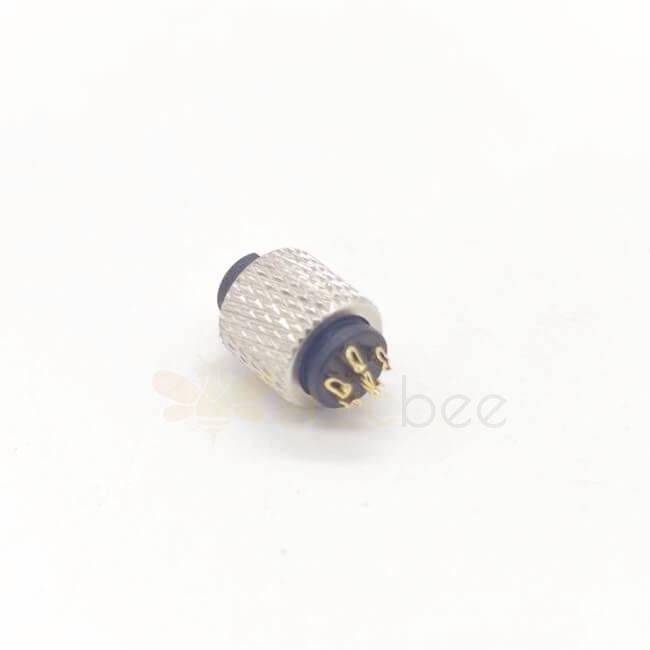 M8 6pin Female Connector Straight Solder Cup Overmolded Unshielded A Code