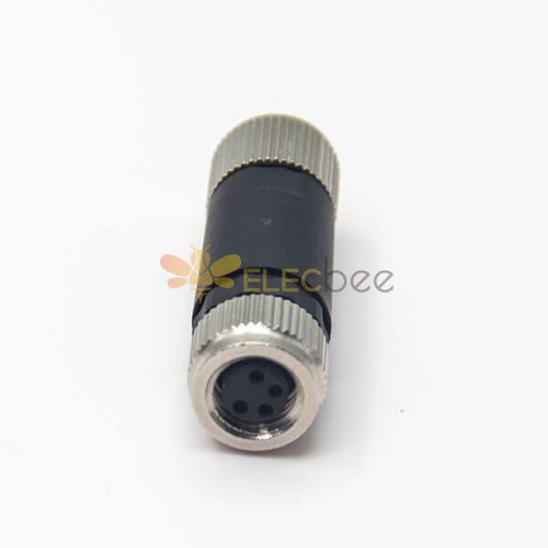 2 unids M8 Plug Impermeable 4 Pin Conector Conector Campo Cable M8 Enchufe  Hembra 4 Pin Blindado Recto Tornillo-Junta para Cable IP67 Sensor