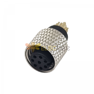 m8 8pin Connector Female Straight Solder Cup Overmolded Unshielded A code