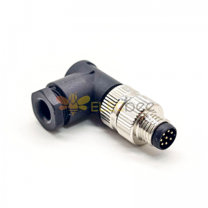 M8 8Pin Male Field Wireable Connector Waterproof IP67 90 Degree Solder Cup Terminal Unshiled Connector