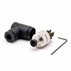 M8 Cable Conector de Montaje Impermeable IP67 90 Gradomacho Macho 3Pins Wireable Unshiled Conector