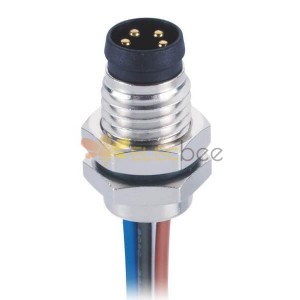 10 piezas 4 pines M8 conector impermeable A codificación montaje delantero M8 4pin macho enchufe con 1M 24AWG cable