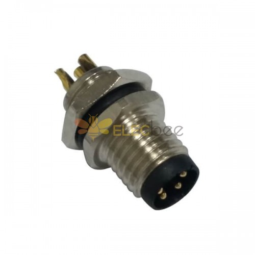 10pcs M8 4Pin conector macho impermeable IP66 soldadura cable zócalo de montaje posterior recto