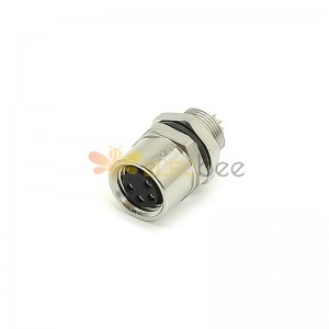 M8 4 Pin Feminino Conector Feminino Soquete Feminino Solder Cup Straight Rear Blukhead Impermeável