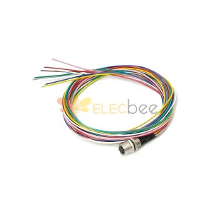 M8 8Pin Male Connector Waterproof Solder Cable With Wires 26AWG 0.5M Socket A Coding Straight Panel Mount Receptacle