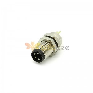 Conector M8, montaje en PCB, enchufe macho, 4 pines, recto, resistente al agua