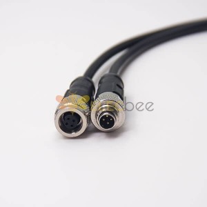 Circular Connector M9 4 Pin Male to Female Waterproof Cable Cordset With 1M 22AWG Non-Shield 1m