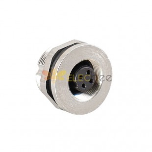 M9 Female 4 Pin Panel Mount Connector Back Fastened Waterproof Connector M9 Solder Type Socket