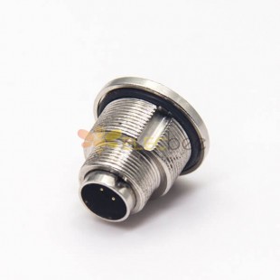 Solder Type Connector M9 6Pin Male Straight Waterproof Shield Solder Type Front Bulkhead