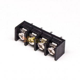 Barrier Terminal Block Singolo fila 4pin Nero Dritto PCB Montaggio