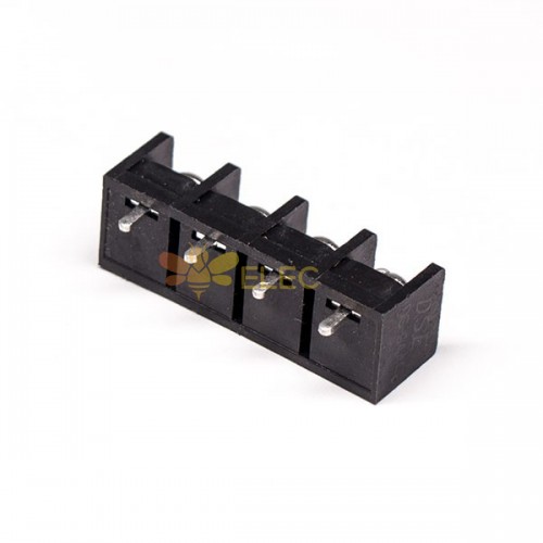 Barrier Terminal Block Single row 4pin Black Straight PCB Mount